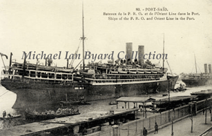 P and O S.S. China at Port Said 1920s